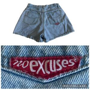 Vintage 80s No Excuses Denim Shorts Sz 11/12